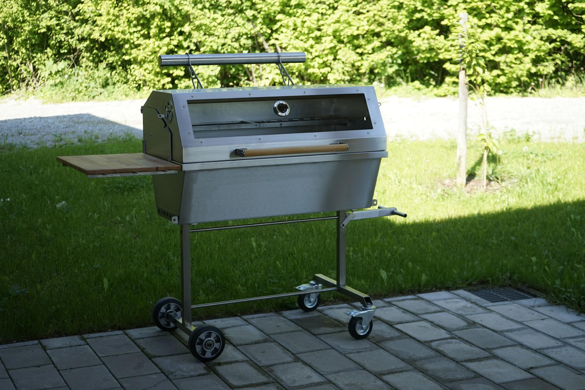 Smoker Grill Edelstahl Edelstahlgrill BBQ Deckel Glasscheibe Holzkohle