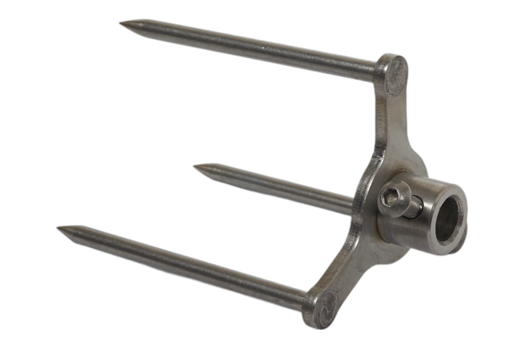PROFI Spießgabel Edelstahl Fleischnadeln Drehantrieb Halter (1 Stück)