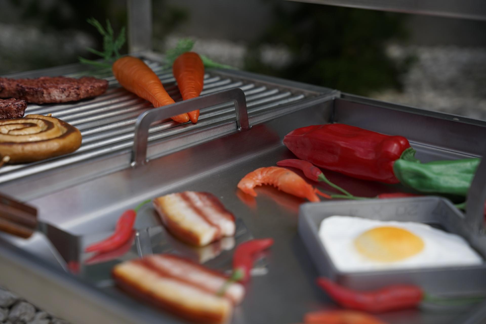 EINHÄNGEPLANCHA 6 mm nach Maß Breite 300 mm Edelstahl Grillpfanne Einhänge-Plancha