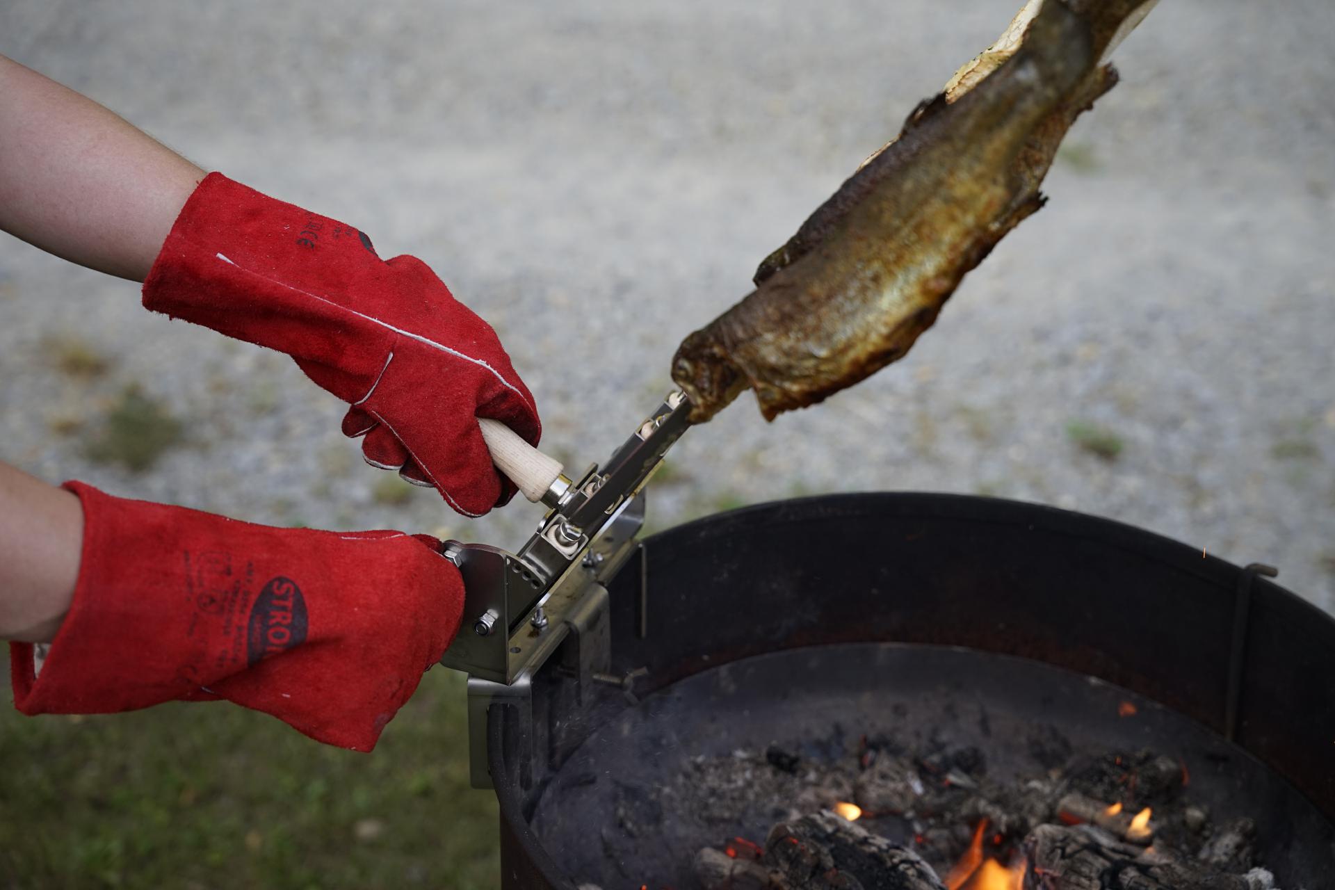 Steckerlfischhalter Spießhalter mit Rastverstellung Set