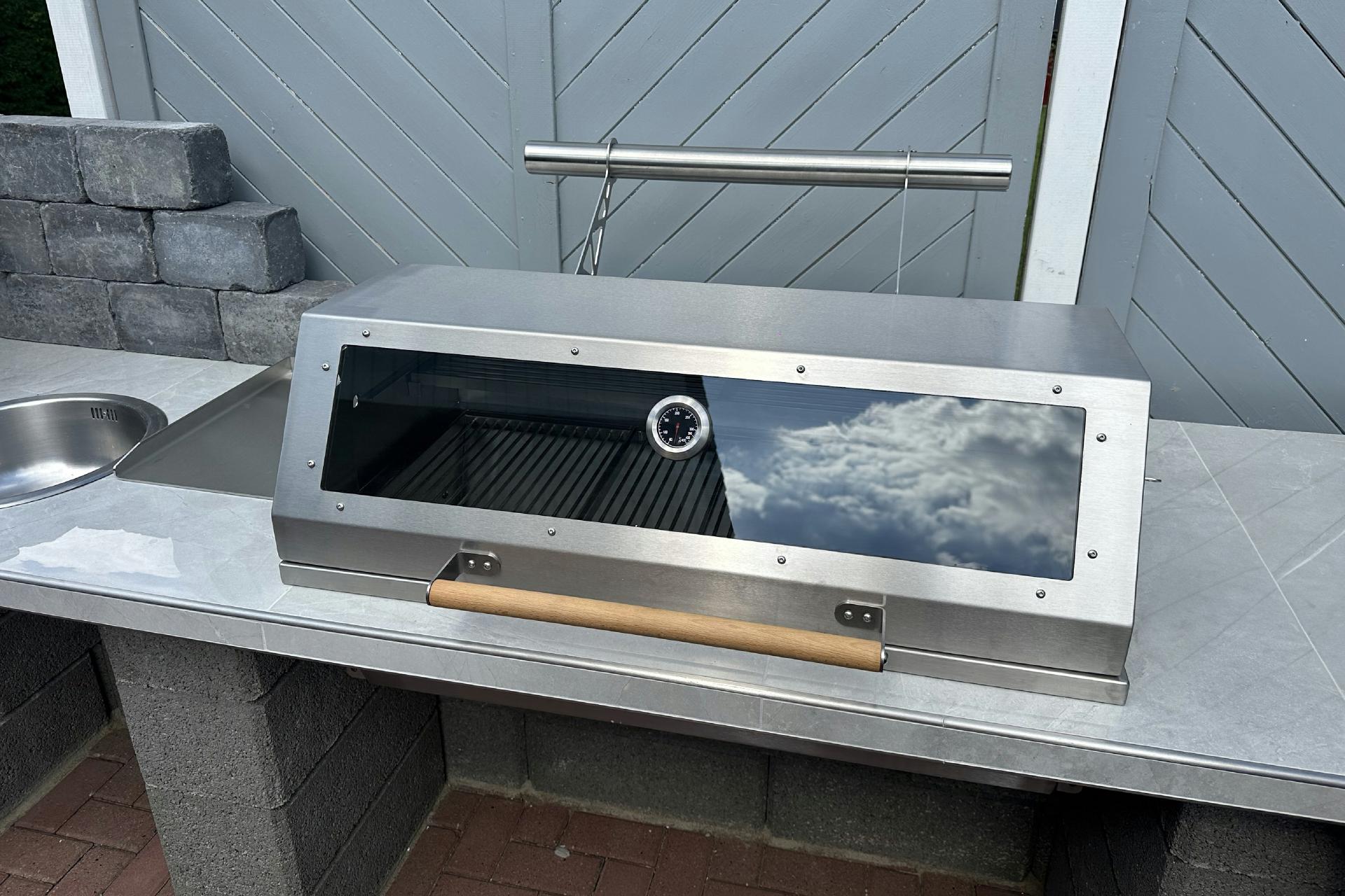 75x40 cm Holzkohlegrill Einbaugrill Edelstahlgrill Grill Edelstahl