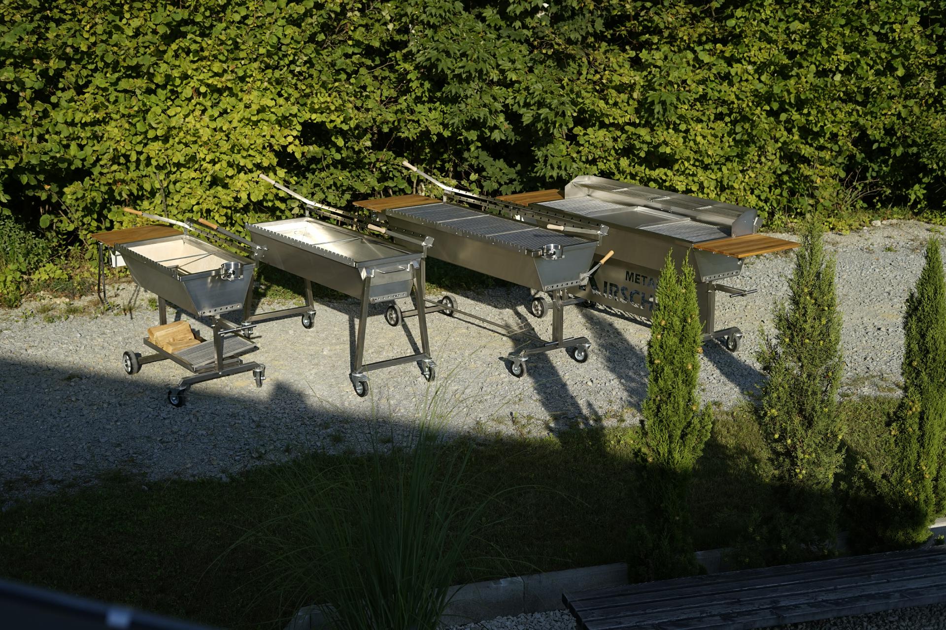XXL 170x53 cm Holzkohlegrill Gastrogrill Edelstahlgrill Grill Edelstahl