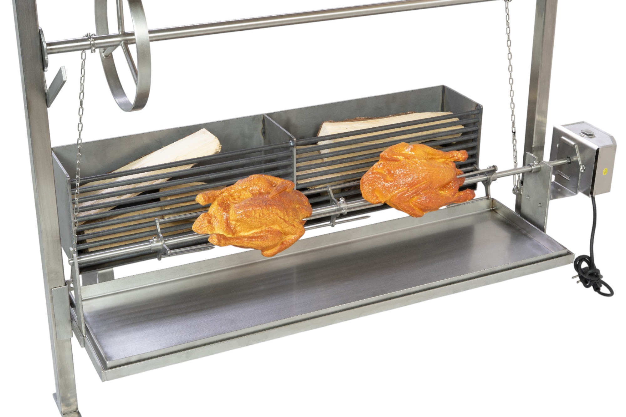 Argentinischer Asado Grill Edelstahl Grillgestell Aufsatz mit Kurbel