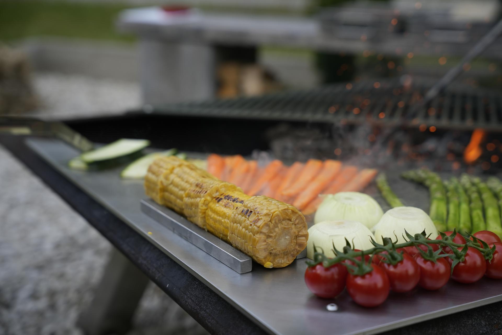 Grillstütze Schutzstütze Auffangleiste Absturzsicherung für Plancha (1 Paar)
