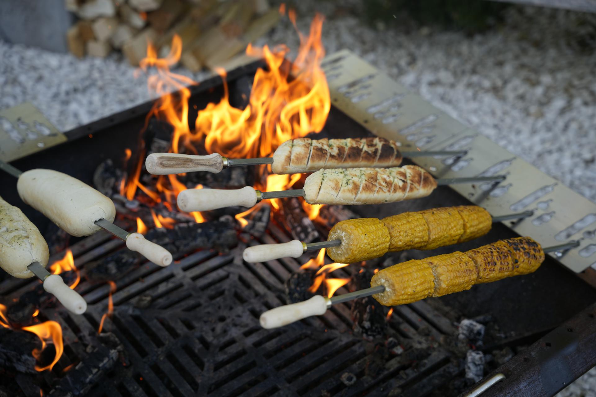 Erweiterung Spießhalter 4 -> 8 / Steckerlfisch Fisch Halter Spießhalter Grillaufsatz