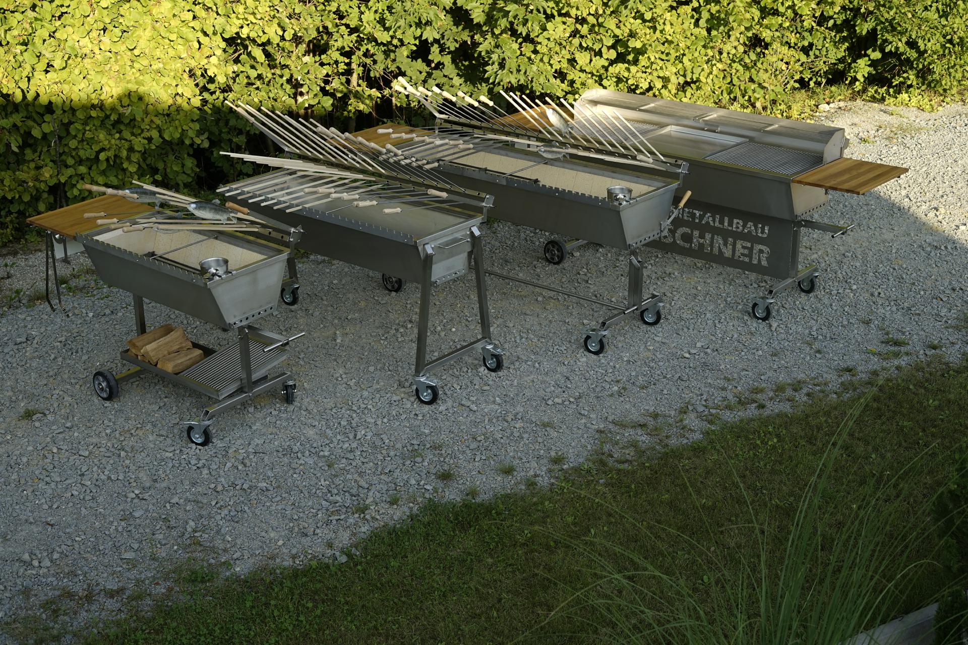 XXL 170x53 cm Holzkohlegrill Gastrogrill Edelstahlgrill Grill Edelstahl
