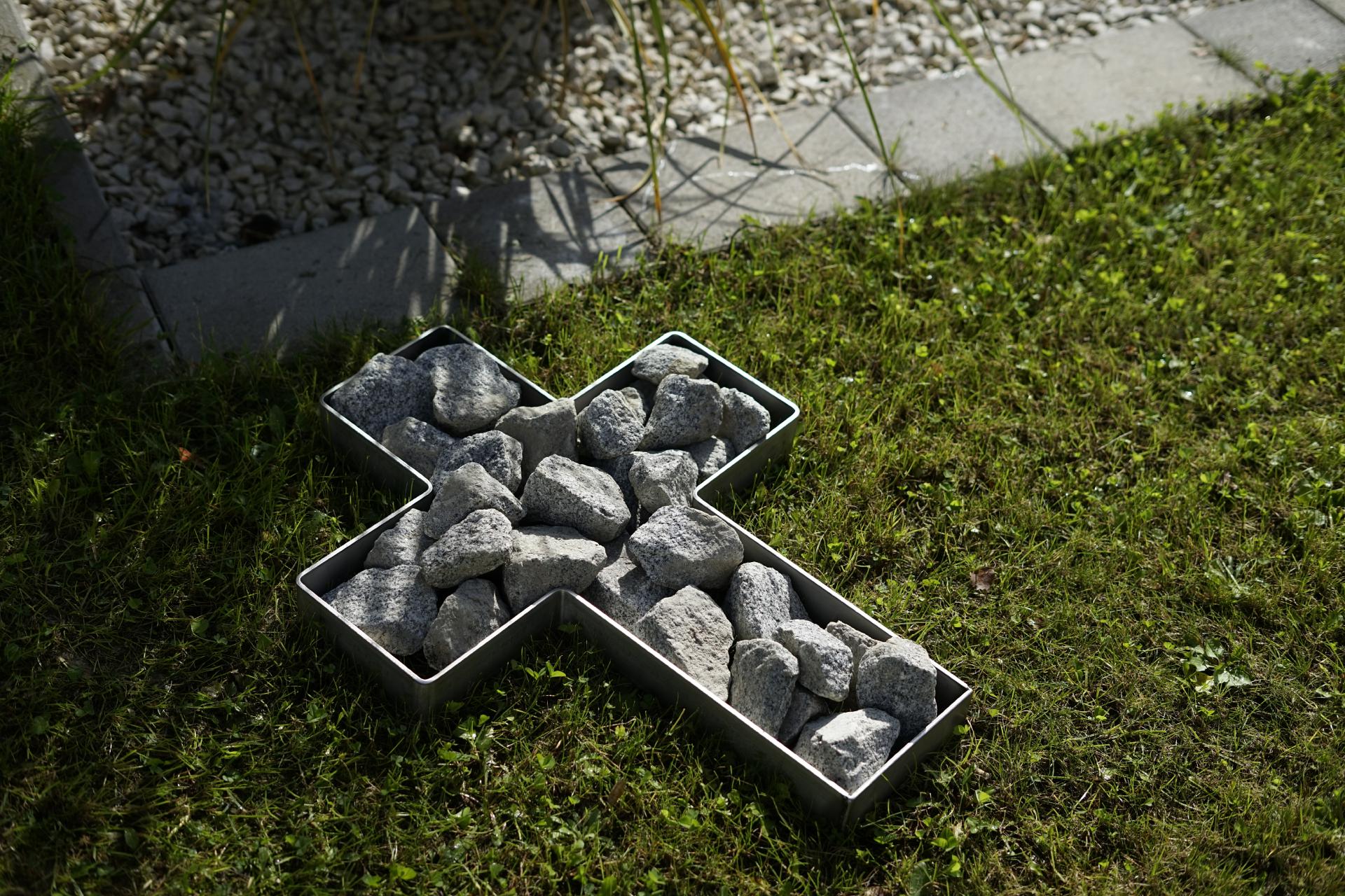 Kreuz Edelstahl Grabkreuz Beeteinfassung Garten Designblech Beet Grabschmuck Grabeinfassung