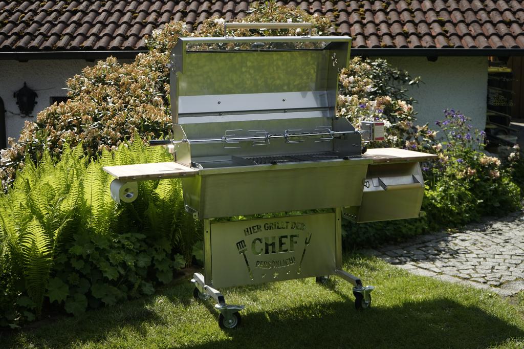 95x48 cm Holzkohlegrill Familiengrill Edelstahlgrill Grill Edelstahl
