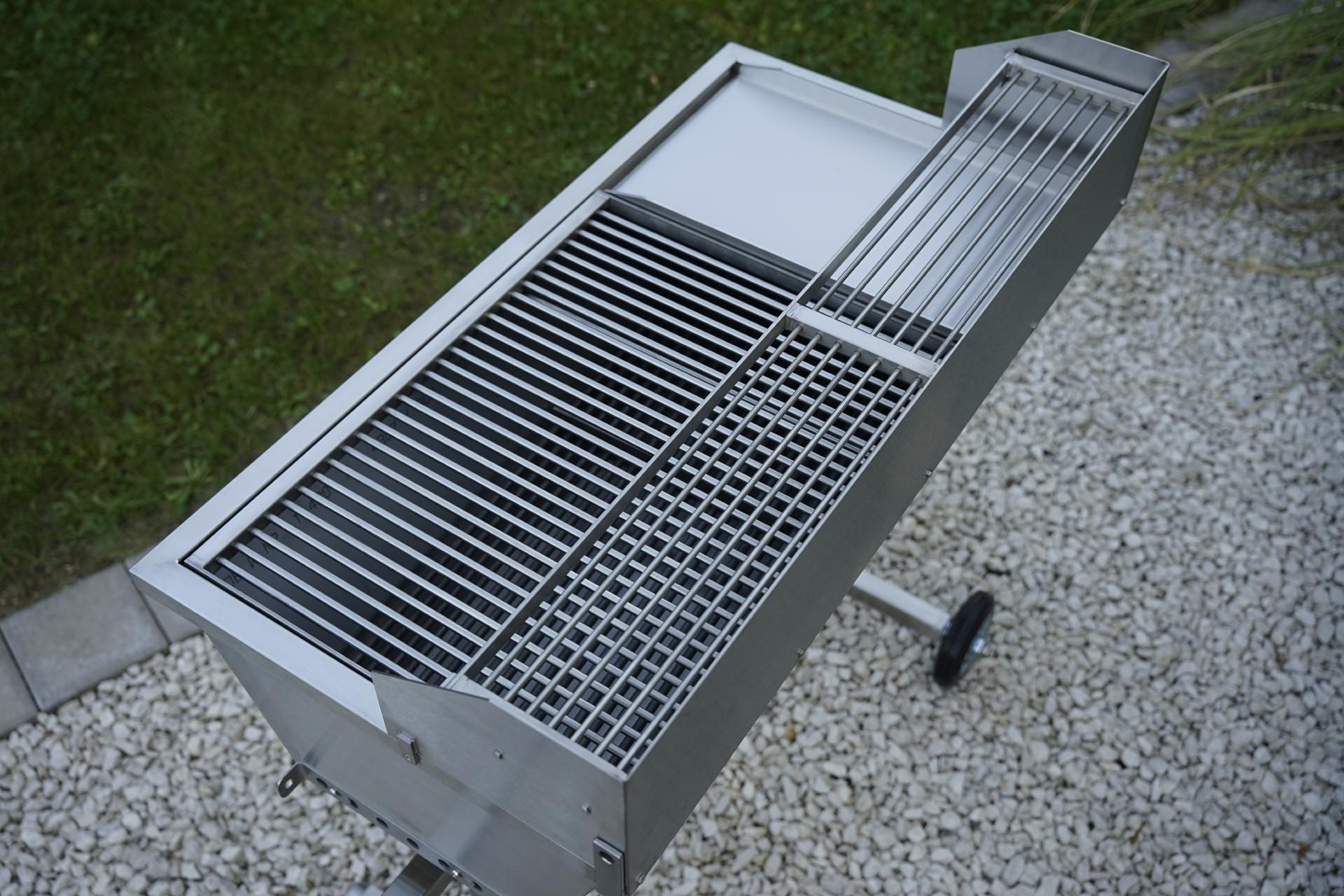 Edelstahlgrill Edelstahl Grill Familiengrill Holzkohle Hozkohlegrill Burgergrill Gastrogrill