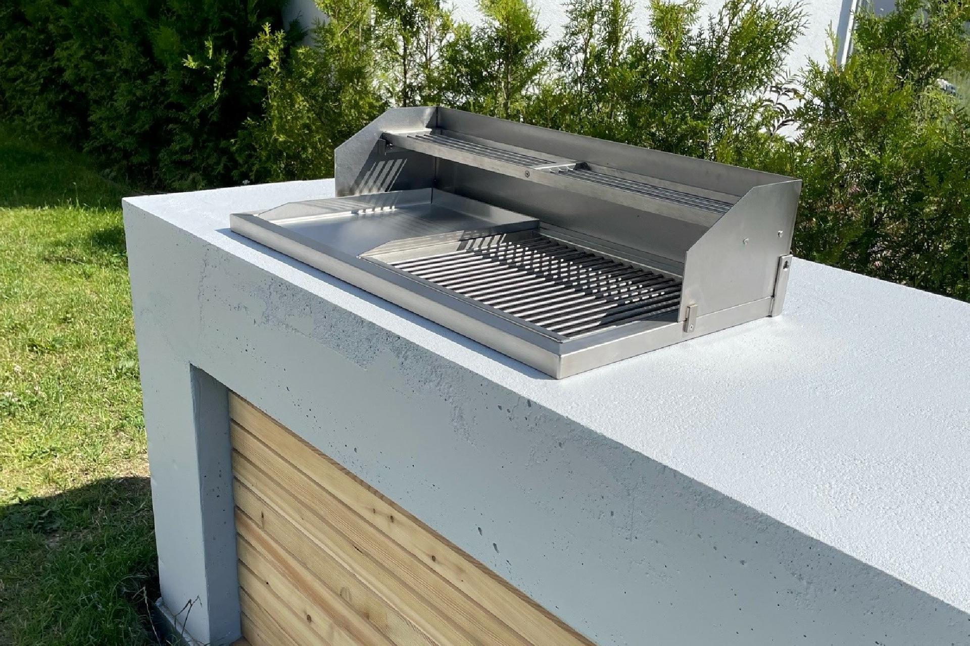 95x48 cm Holzkohlegrill Einbaugrill Edelstahlgrill Grill Edelstahl