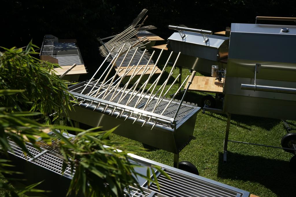 XXL 170x53 cm Holzkohlegrill Gastrogrill Edelstahlgrill Grill Edelstahl