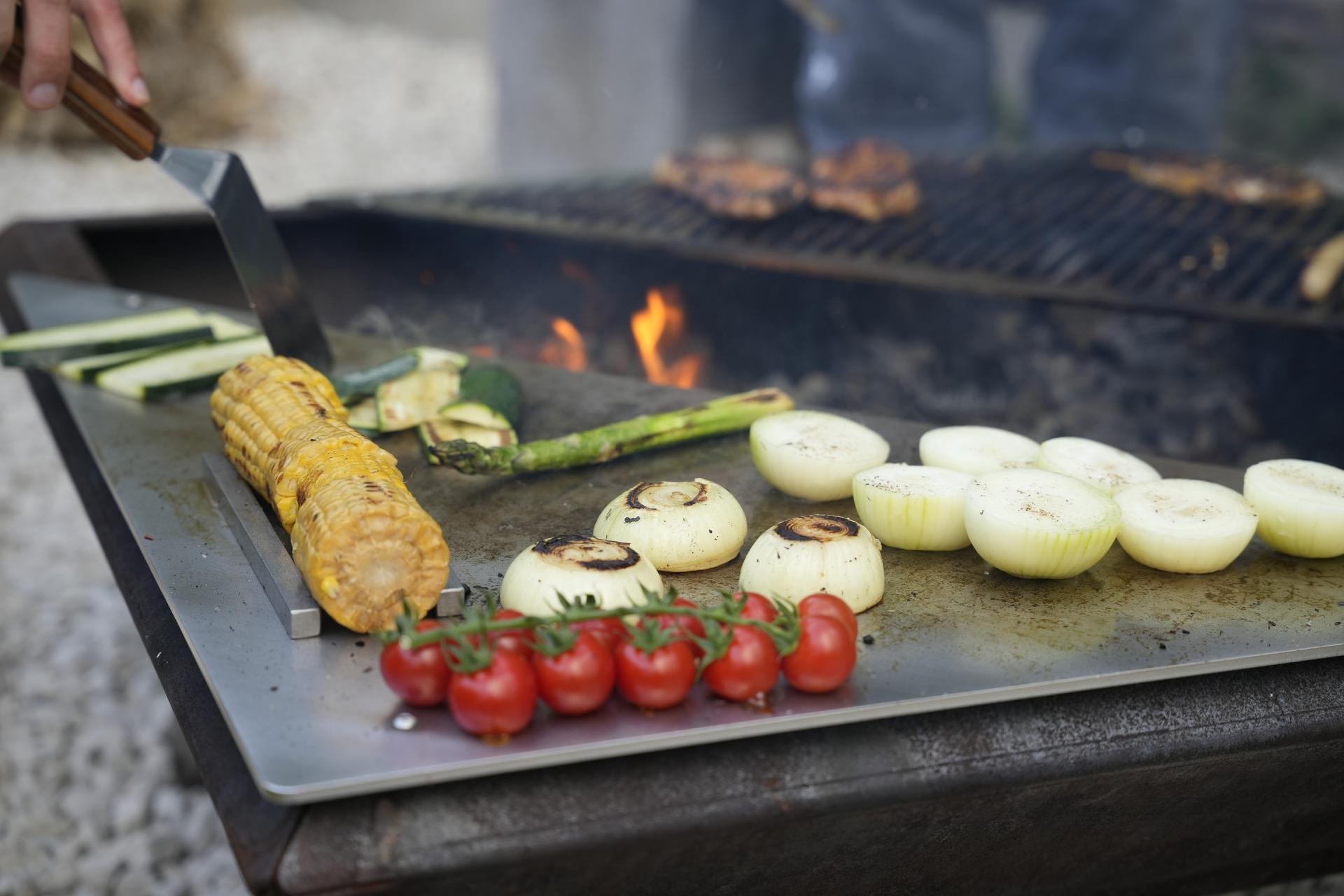 Grillstütze Schutzstütze Auffangleiste Absturzsicherung für Plancha (1 Paar)