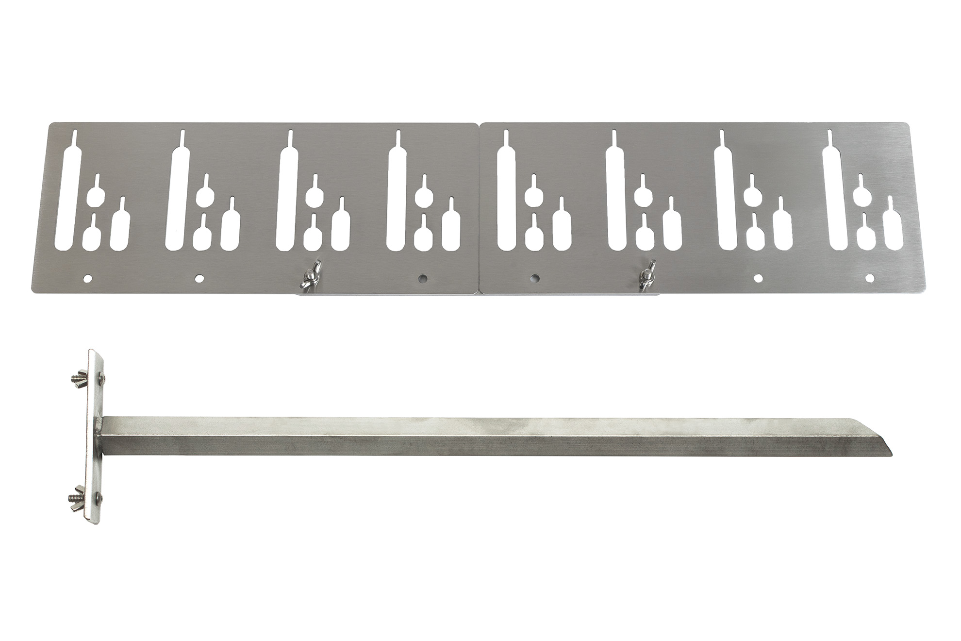 Set 9 Montage mit Erdspieß 8er / Steckerlfisch Fisch Halter Spießhalter Grillaufsatz