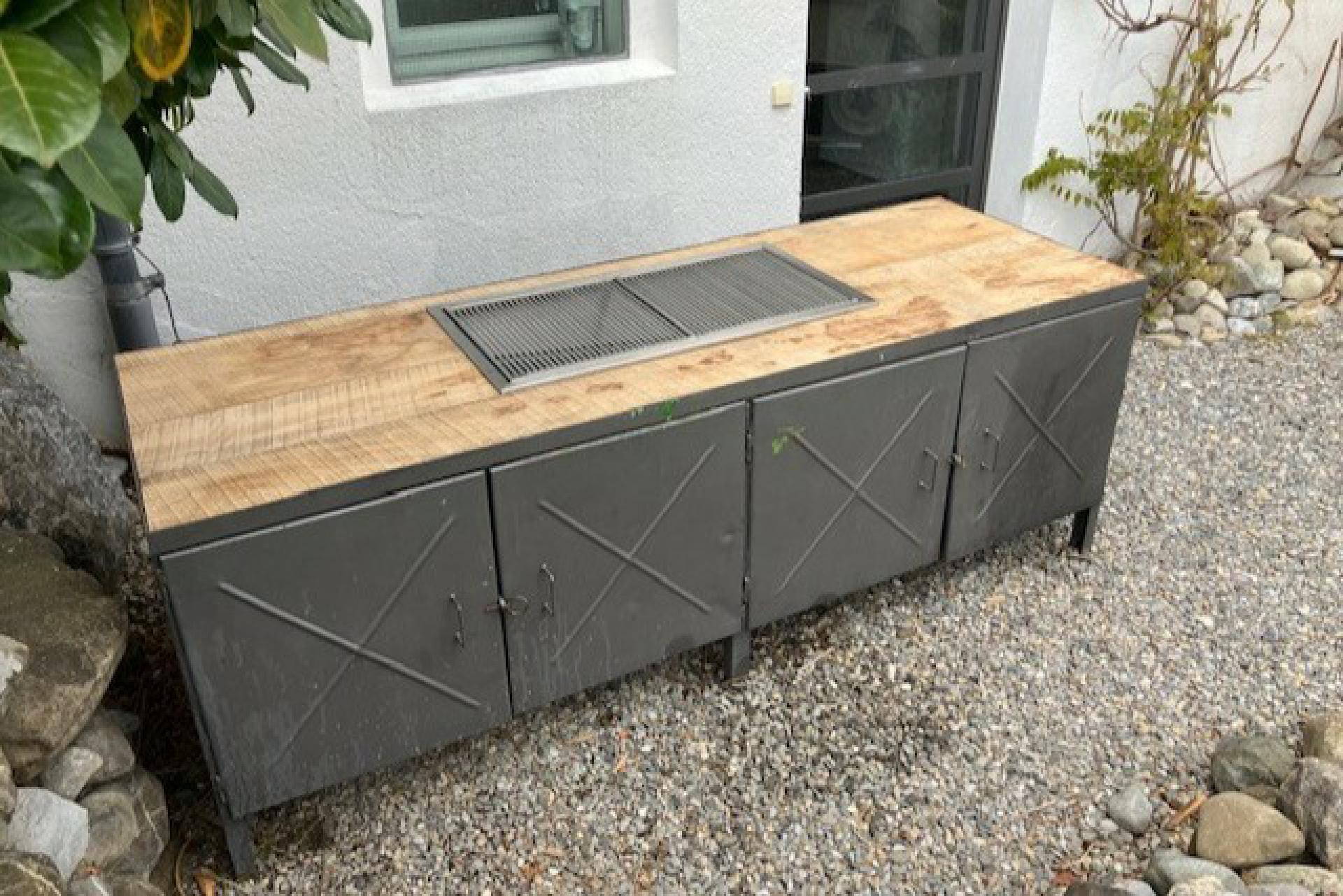 95x48 cm Holzkohlegrill Einbaugrill Edelstahlgrill Grill Edelstahl