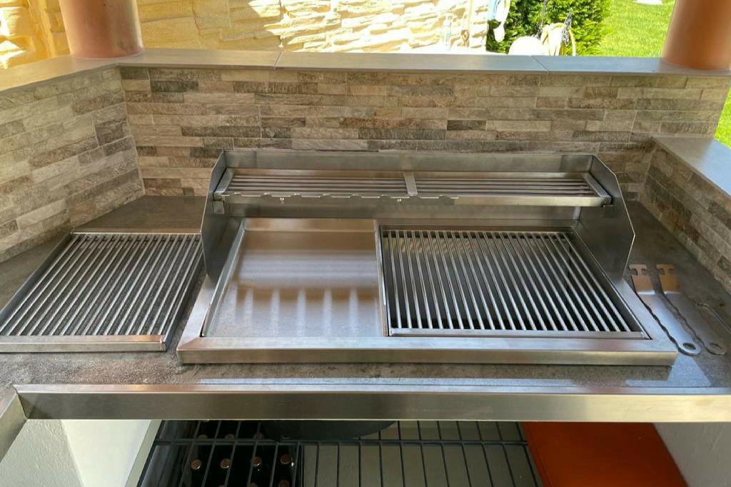 95x48 cm Holzkohlegrill Einbaugrill Edelstahlgrill Grill Edelstahl