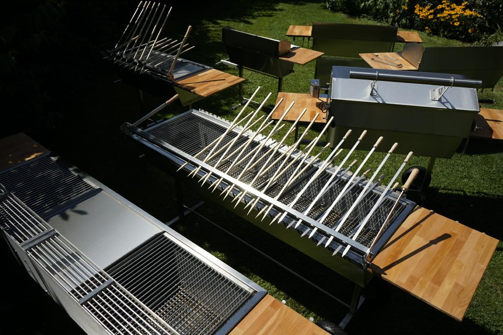 XXL 170x53 cm Holzkohlegrill Gastrogrill Edelstahlgrill Grill Edelstahl