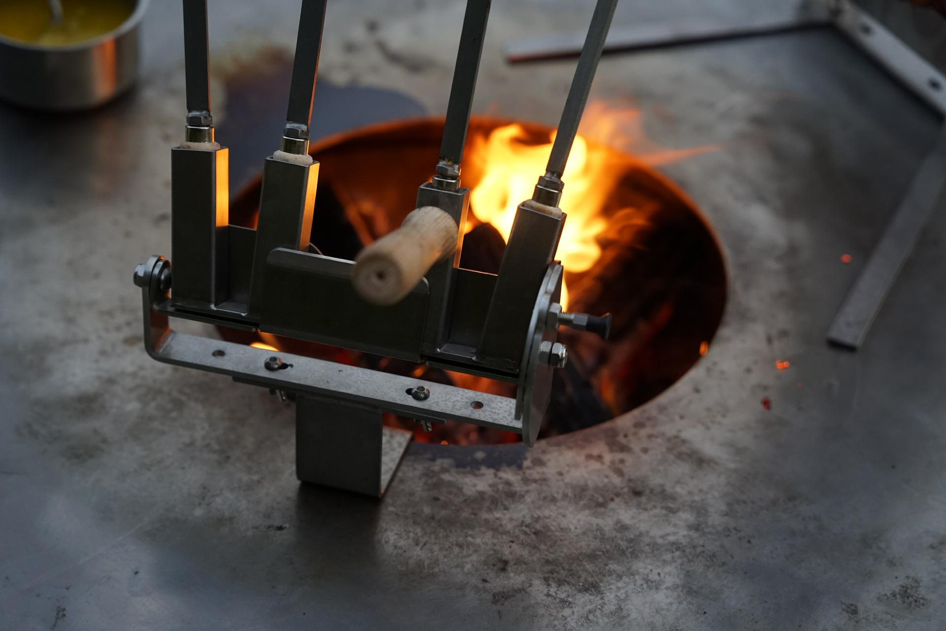 Steckerlfischhalter Spießhalter mit Rastverstellung Set