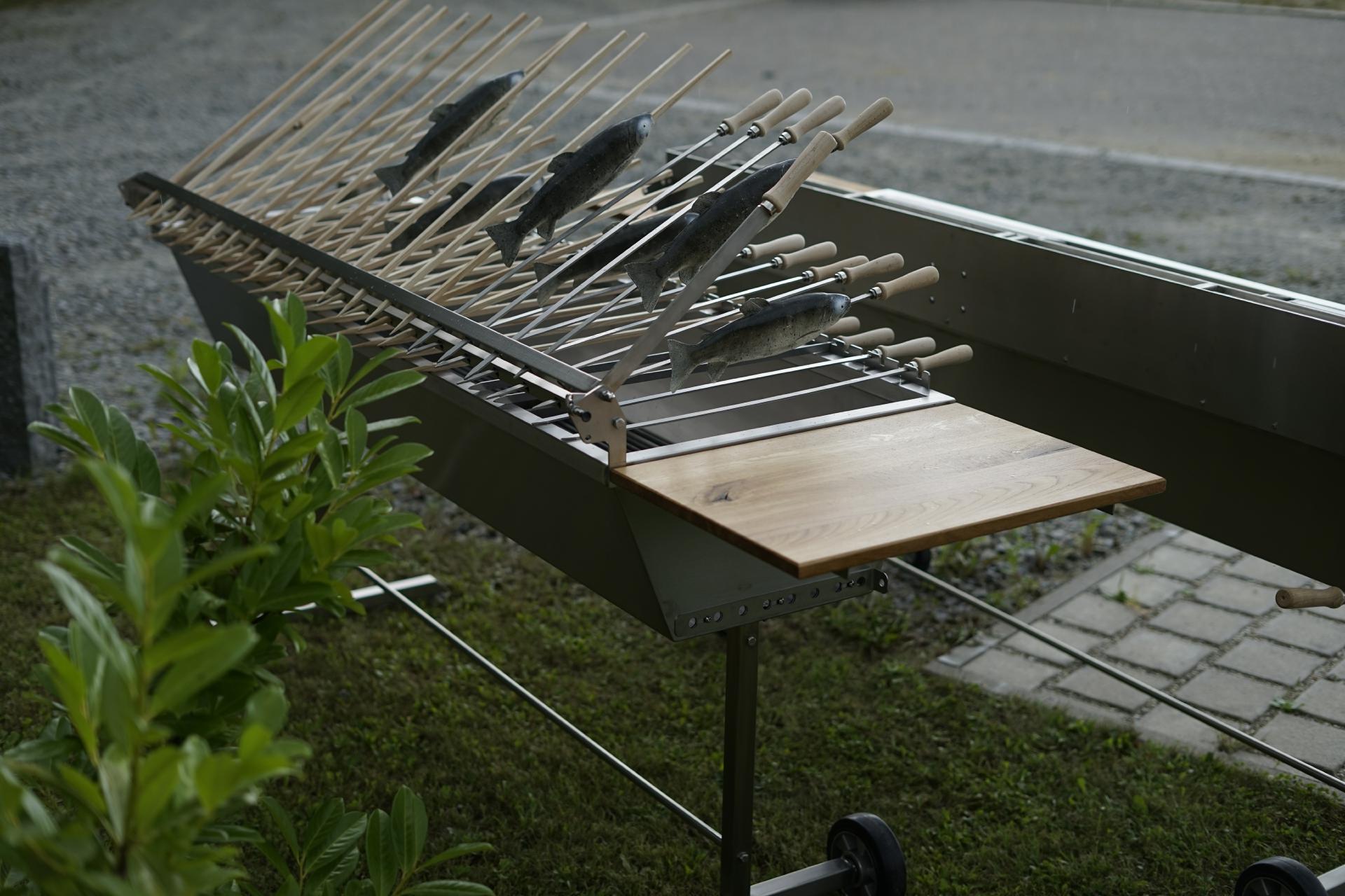 XXL 170x53 cm Holzkohlegrill Gastrogrill Edelstahlgrill Grill Edelstahl
