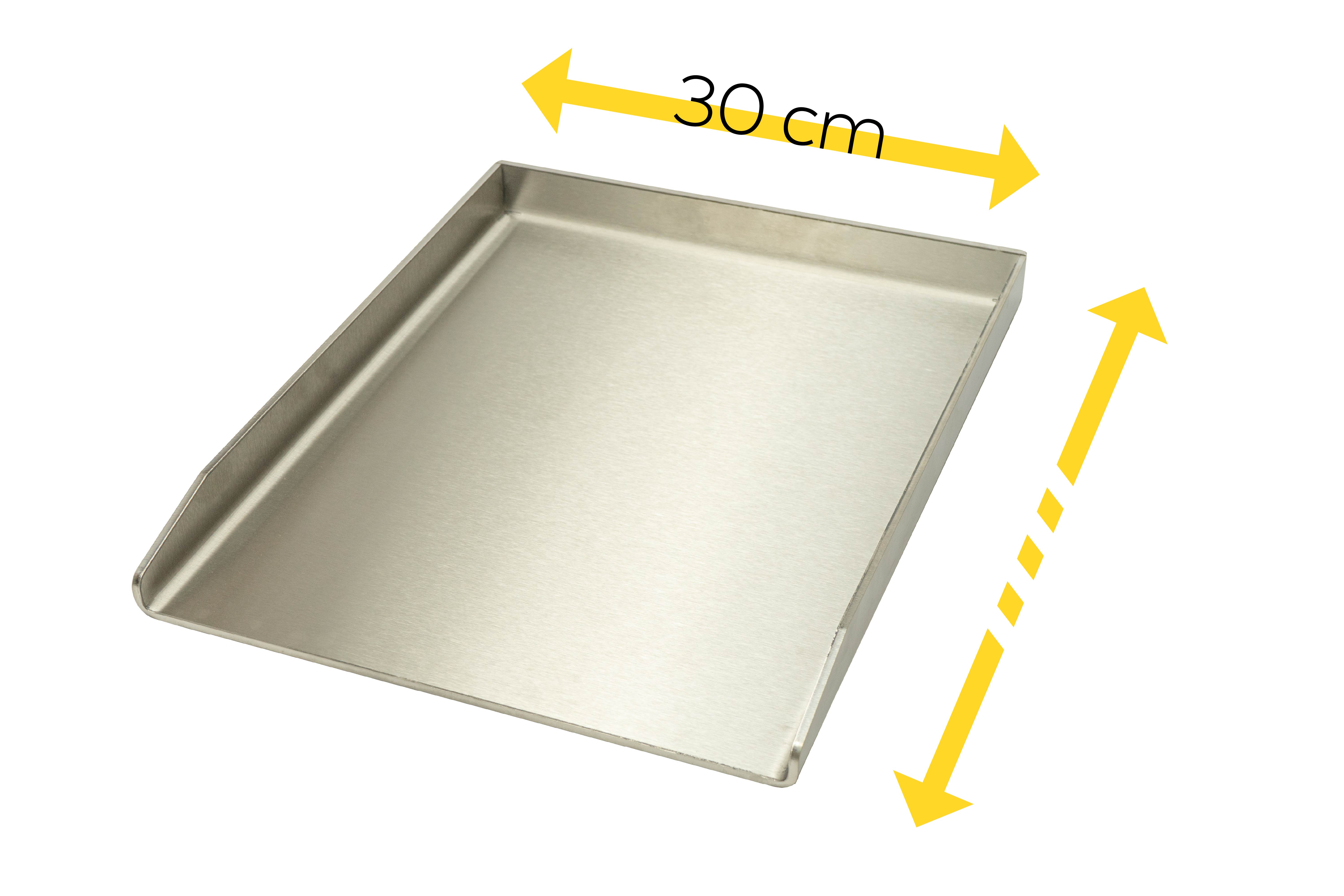 Plancha nach Maß 300 mm Breite Edelstahl 4 mm Grillpfanne Grillplatte 30cm