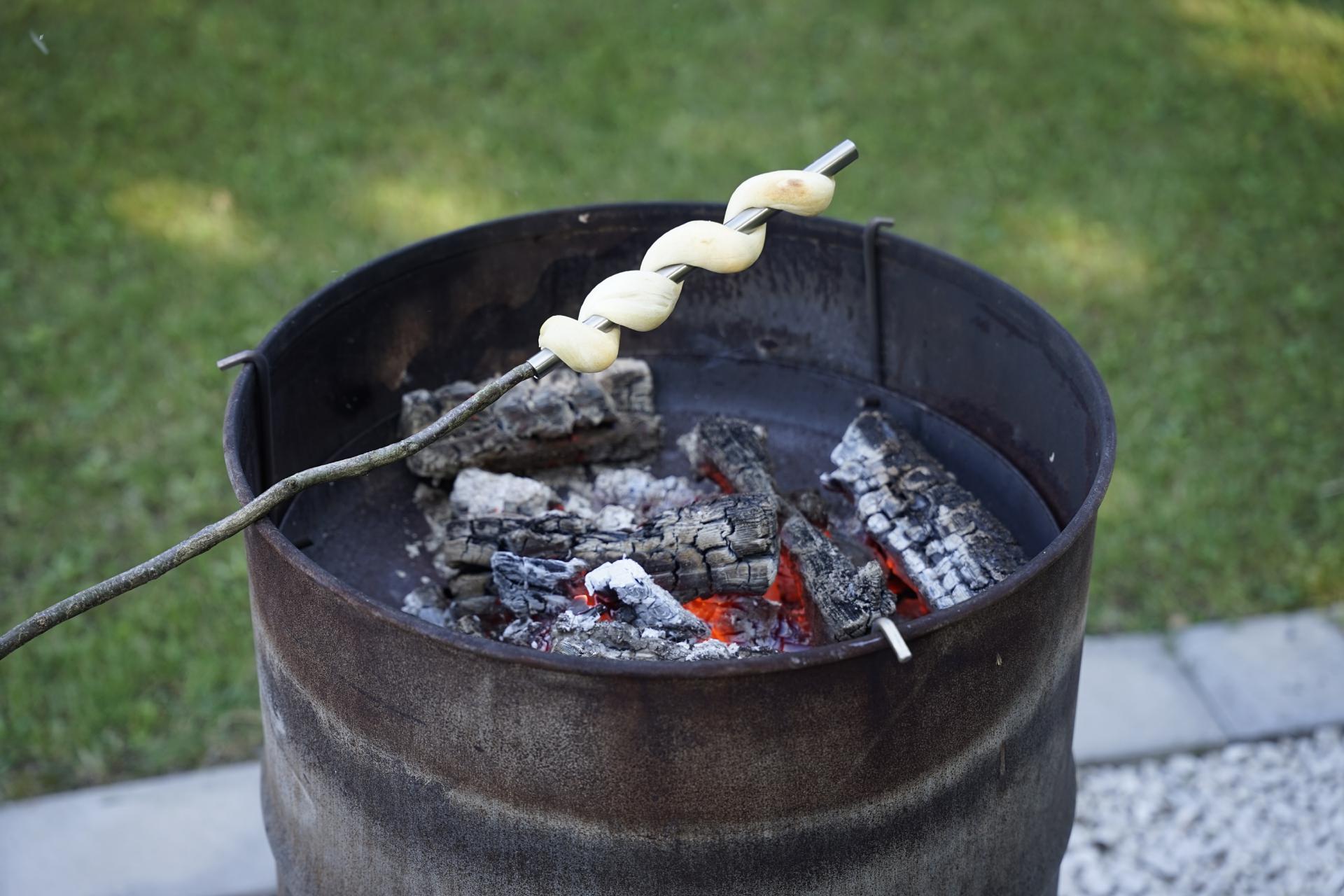 Stockbrotrohr 2er Set Stockbrotspieß Edelstahl