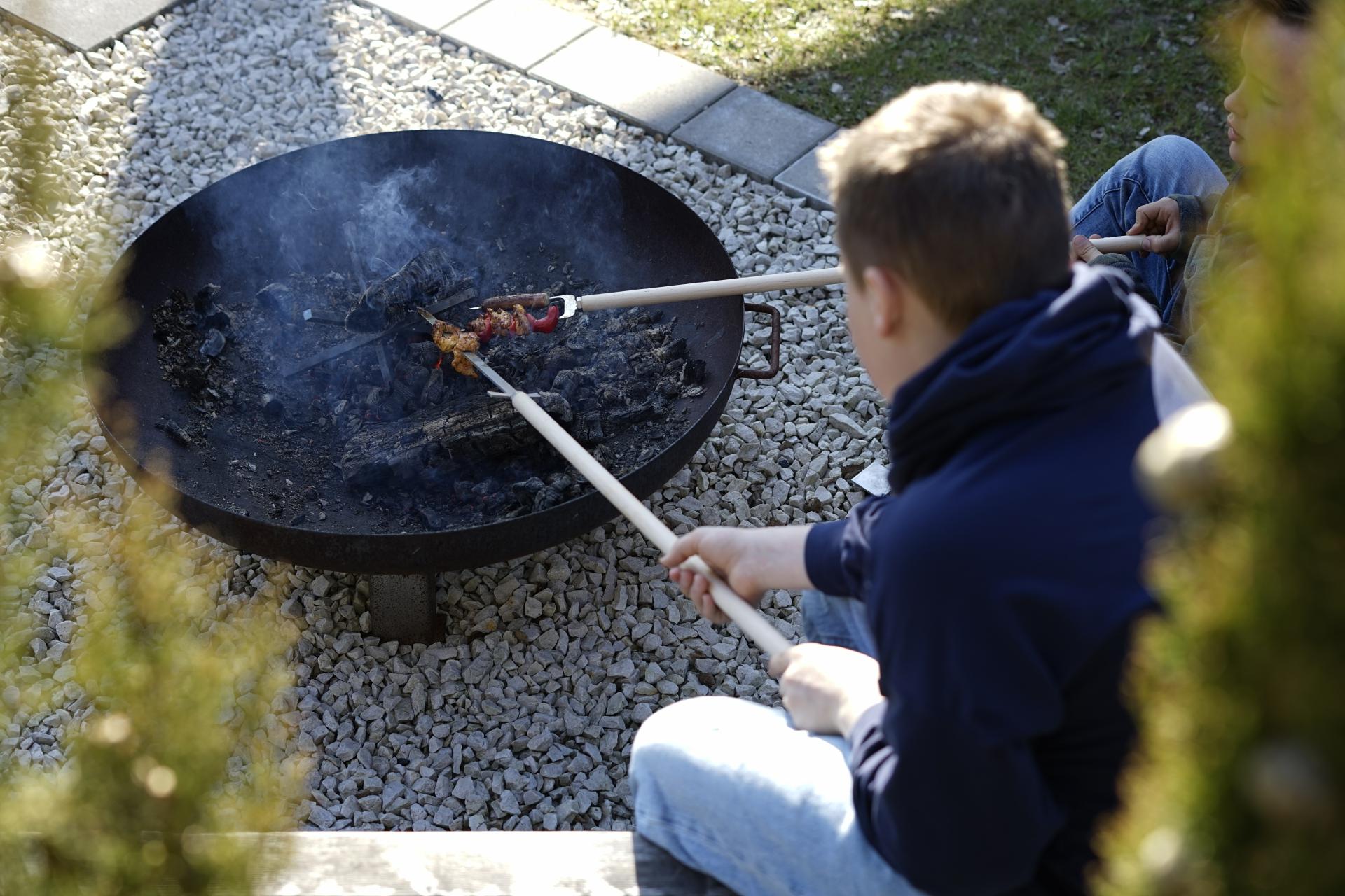 Spießaufsatz 2er Gabel Lagerfeuerspieß Edelstahl