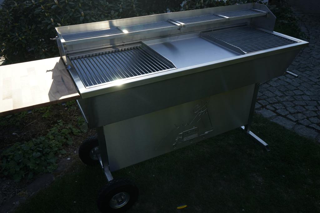 XXL 140x48 cm Holzkohlegrill Gastrogrill Edelstahlgrill Grill Edelstahl