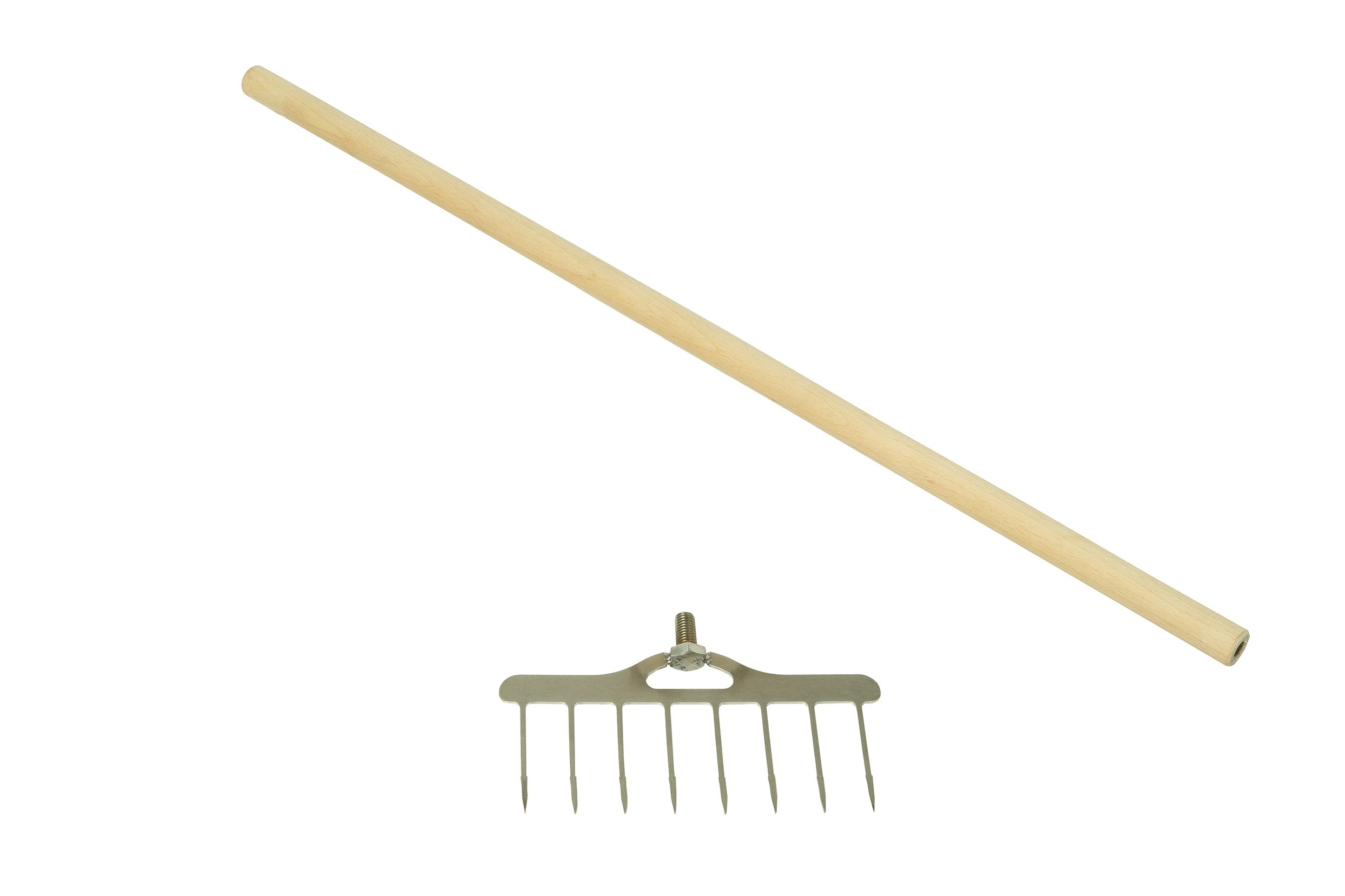 Lagerfeuerspieß 8er-Wurstkammaufsatz + 700 mm Holzgriff Stockbrotspieß Grillspieß Fleischspieß