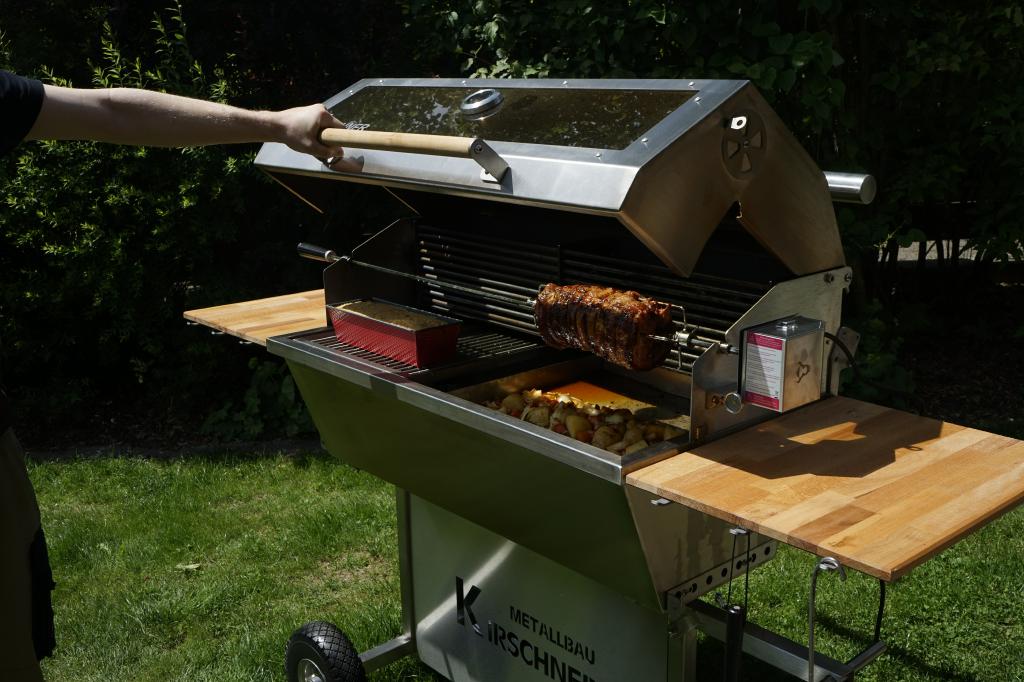 95x48 cm Holzkohlegrill Drehgrill Spießgrill Edelstahlgrill Grill Edelstahl