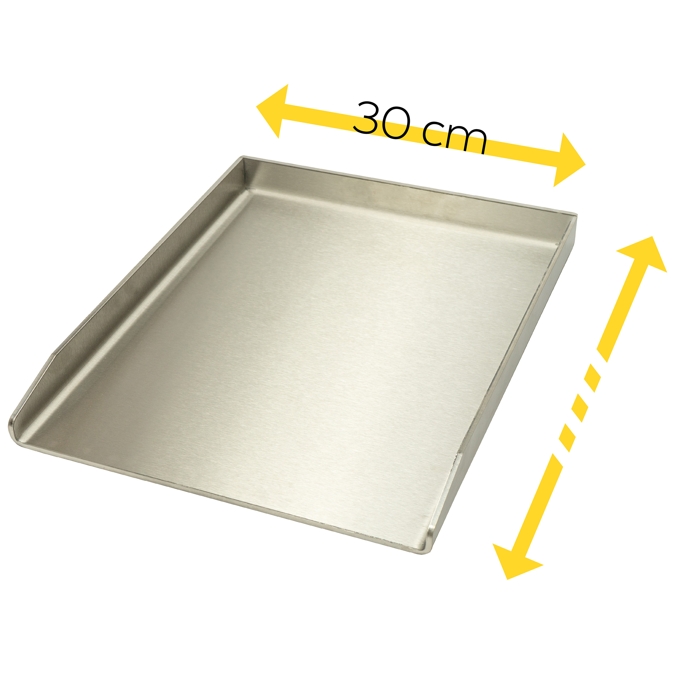 Plancha nach Maß 300 mm Breite Edelstahl 4 mm Grillpfanne Grillplatte 30cm