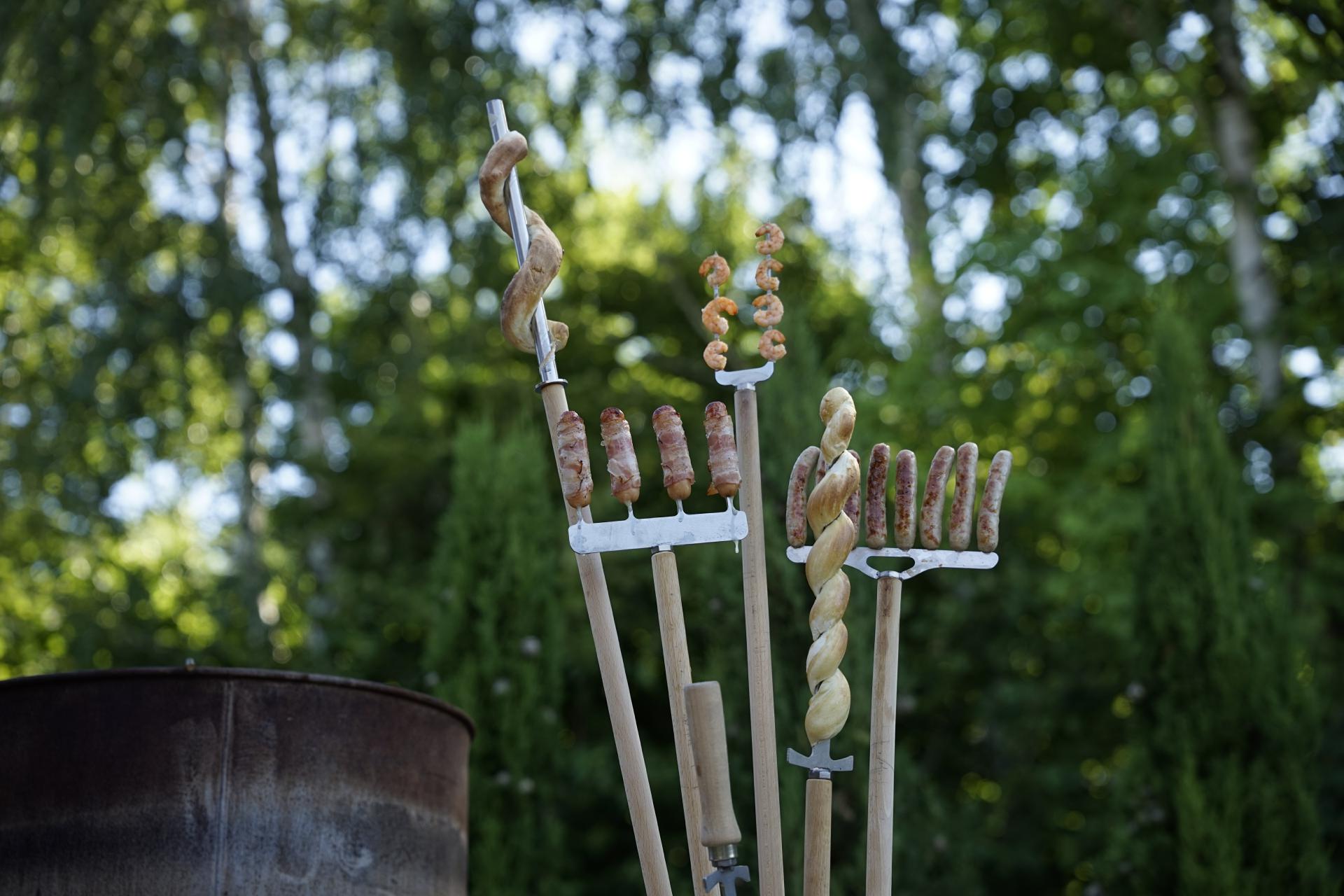 Spießaufsatz 8er Wurstkamm Lagerfeuerspieß Edelstahl
