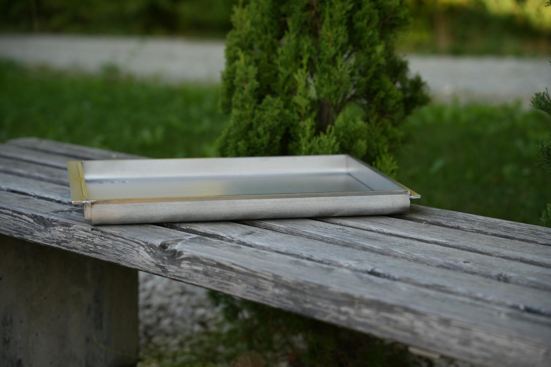 EINHÄNGEPLANCHA 6 mm nach Maß Breite 300 mm Edelstahl Grillpfanne Einhänge-Plancha