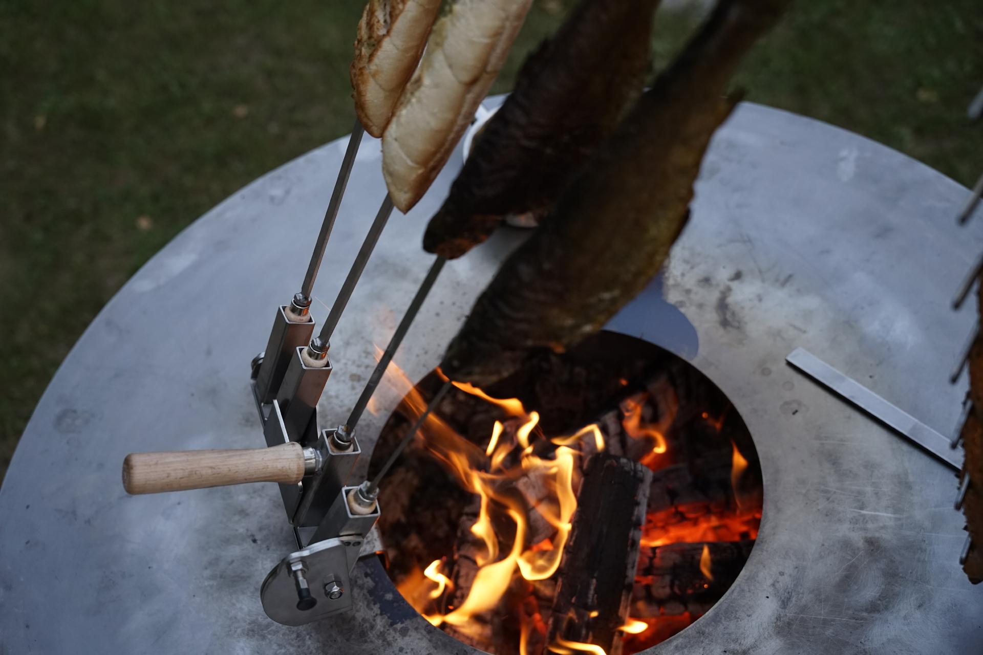 Steckerlfischhalter Spießhalter mit Rastverstellung Set
