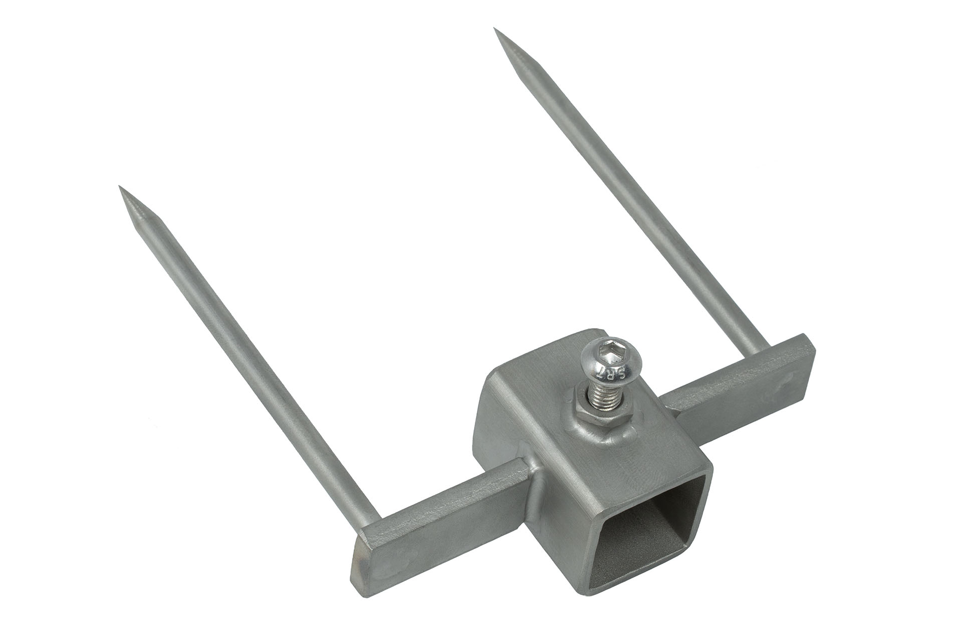 Spießgabel bis 20 mm Edelstahl Fleischnadeln Drehantrieb Halter (1 Stück)